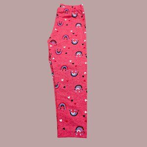 Pepco Full length Soft Cotton leggings Skinny Fit Stretchy Red Rainbows NWOT